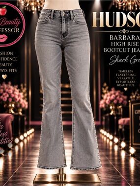 HUDSON Barbara High Rise Bootcut Jeans Gray Shark Size 28